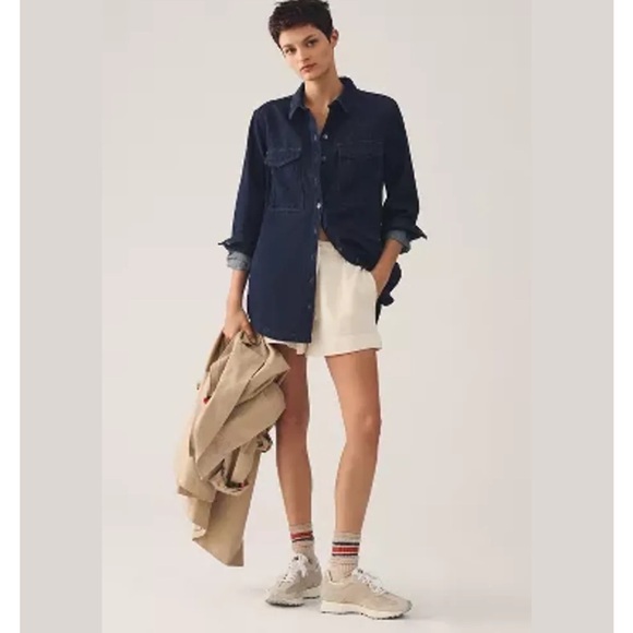 Pilcro denim button down shacket shirt - Picture 2 of 5